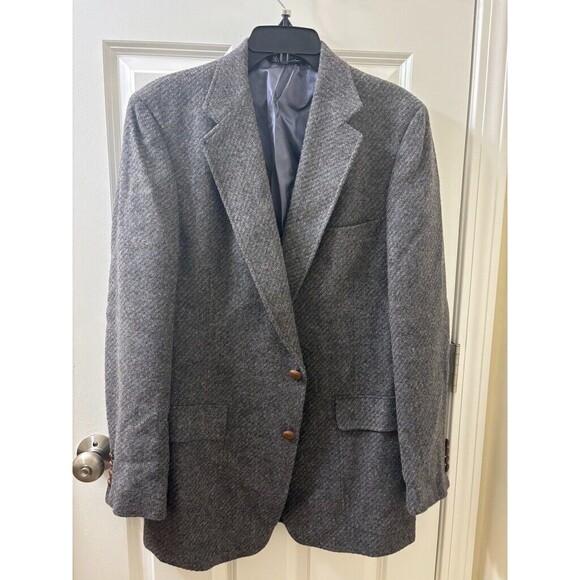 Austin Reed Men's Vintage Virgin Wool Tweed Herringbone Jacket Blazer Size 42 - Picture 1 of 16